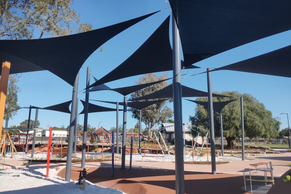 Shade Sails over a Playground