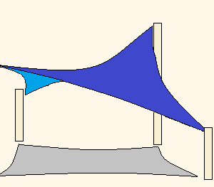 Hypar shade sail no txt blue