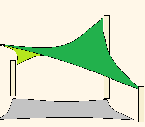 Hypar shade sail no txt green