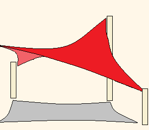 Hypar shade sail no txt red
