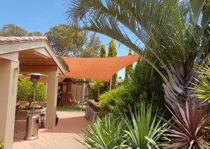 Shade sail over entertaining area Australia